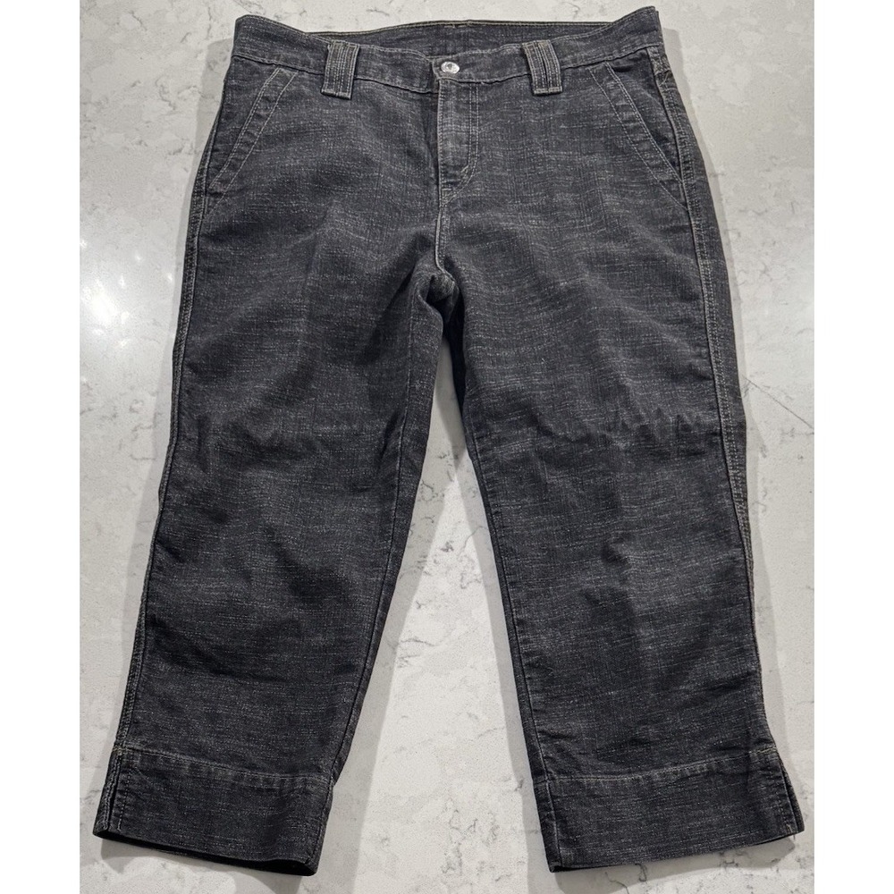 VTG Y2K Levi's Outback Capri Jeans Womens 8 Petite Charcoal Gray Dark Wash Denim